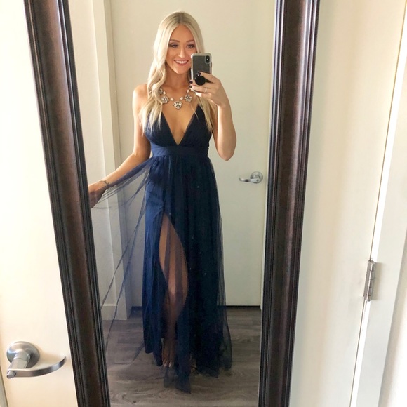 Red Dress Boutique Dresses & Skirts - Reddress Boutique Navy long dress